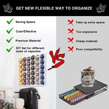 KreAid Coffee Pod Holder for Nespresso & K-Cup Storage