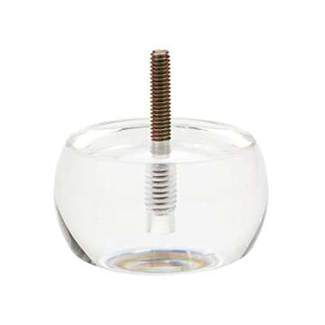 HONJIE 3.15 Inch/8CM Oblate Clear Acrylic Sofa Legs Footstool Cabinet Bed End Tables DIY Furniture Leg Set, Set of 4