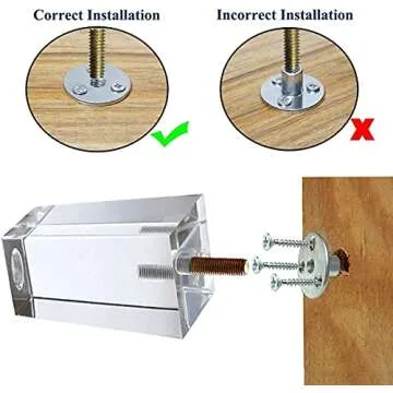 HONJIE 3.15 Inch/8CM Oblate Clear Acrylic Sofa Legs Footstool Cabinet Bed End Tables DIY Furniture Leg Set, Set of 4