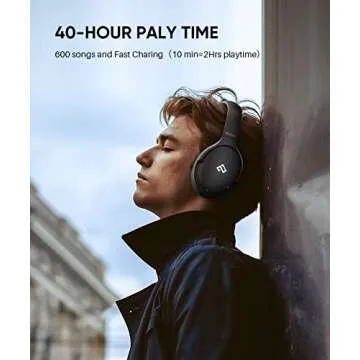 INFURTURE Active Noise Cancelling Headphones, H1 Wireless Over Ear Bluetooth Headphones, Deep Bass Headset, Low Latency, Memory Foam Ear Cups,40H Playtime