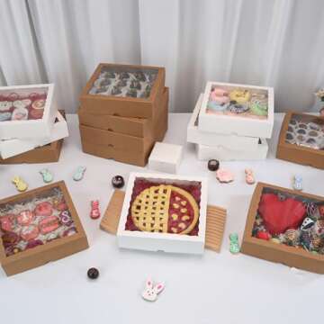 TEMLQPACK Bakery Boxes with Window - 25pcs Premium Packaging