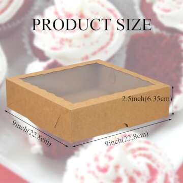 TEMLQPACK Bakery Boxes with Window - 25pcs Premium Packaging