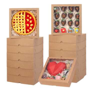 TEMLQPACK Bakery Boxes with Window - 25pcs Premium Packaging