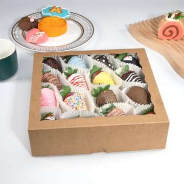 TEMLQPACK Bakery Boxes with Window - 25pcs Premium Packaging