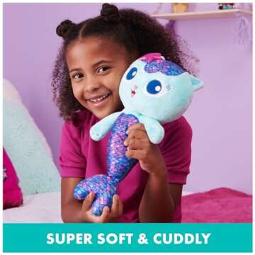 Gabby’s Dollhouse, 14-inch Interactive Talking MerCat Plush Kids Toys with Lights, Music and Phras...