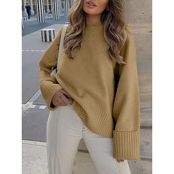 ANRABESS Oversized Fuzzy Knit Sweater for Trendy Fall Style