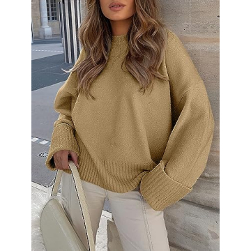 ANRABESS Oversized Fuzzy Knit Sweater for Trendy Fall Style