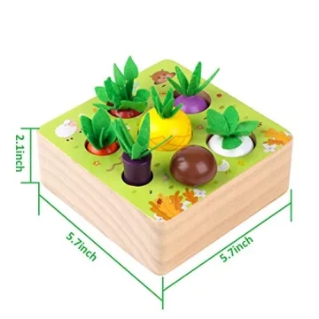 SKYFIELD Wooden Farm Harvest Game for Toddlers 1-3