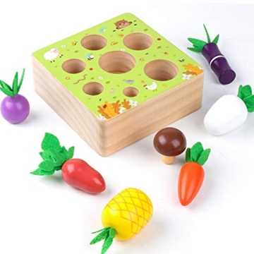 SKYFIELD Wooden Farm Harvest Game for Toddlers 1-3