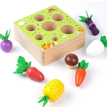 SKYFIELD Wooden Farm Harvest Game for Toddlers 1-3