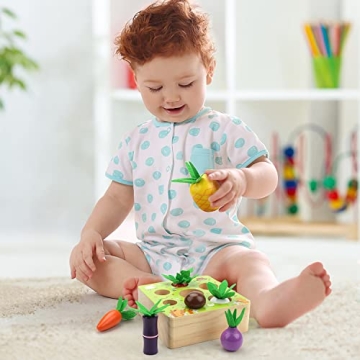 SKYFIELD Wooden Farm Harvest Game for Toddlers 1-3