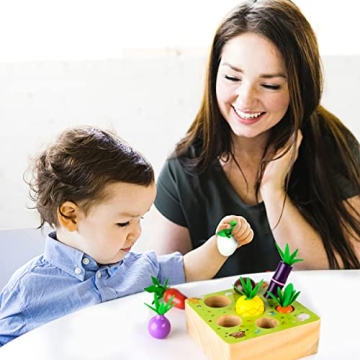 SKYFIELD Wooden Farm Harvest Game for Toddlers 1-3