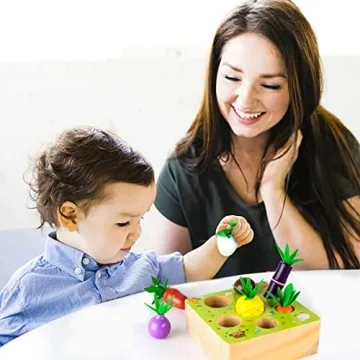 SKYFIELD Wooden Farm Harvest Game for Toddlers 1-3