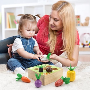SKYFIELD Wooden Farm Harvest Game for Toddlers 1-3