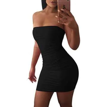 Mokoru Women's Casual Club Bodycon Mini Dress in Black