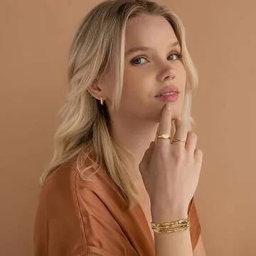 ENSKEFEN Gold Cuff Bracelets for Women Hammered Gold Open Cuff Bangles Adjustable Gold Bracelets Irregular Bangle Bracelets