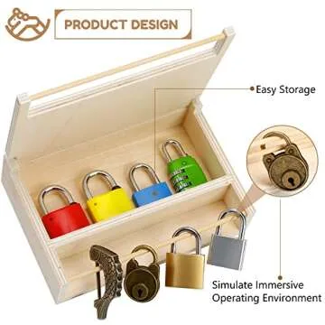 Woodtoe Montessori Lock & Key Toy Set for Toddlers