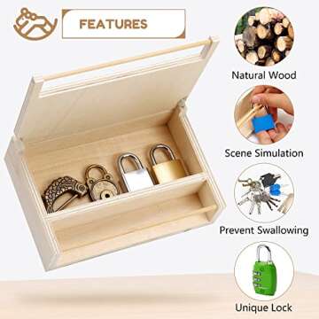 Woodtoe Montessori Lock & Key Toy Set for Toddlers