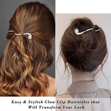 Ahoney 4 Pcs Pearl Barrettes - Elegant French Hair Clips for All