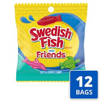 SWEDISH FISH and Friends Soft & Chewy Candy - 12 x 3.59 oz Bags
