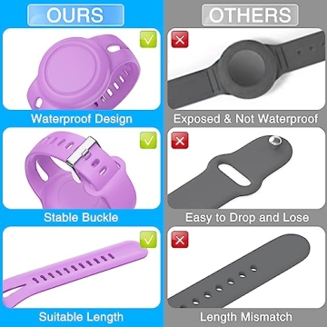 SUIHUOJI Kids Airtag Bracelet Waterproof Silicone Wristband