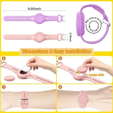 SUIHUOJI Kids Airtag Bracelet Waterproof Silicone Wristband