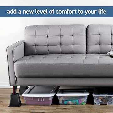 HOME IT 5 to 6-inch Super Quality Black Bed Risers, Heavy Duty Stackable Furniture Risers for Colleg...