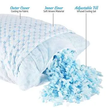 Luxury Cooling Gel Pillows - Adjustable Memory Foam Comfort