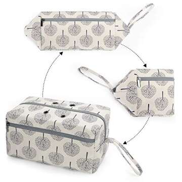 Luxja Yarn Storage Bag, Carrying Knitting Bag for Yarn Skeins, Crochet Hooks, Knitting Needles (up to 10 Inches) and Other Small Accessories (Large, Trees)