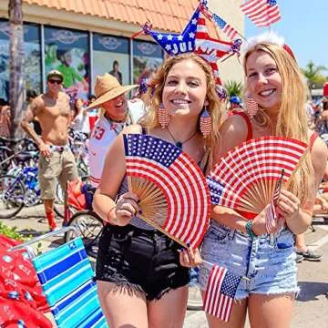 American Flag Beaded Tassel Earrings for Patriotic Women