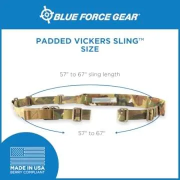Blue Force Gear Vickers Padded Sling - Two Point Sling with Padded Straps, Adjustable, 57-67 Inches ...