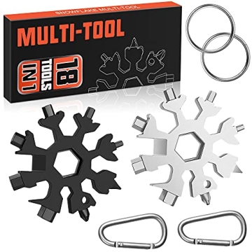 Stocking Stuffers for Adults Men, Gifts for Men Dad, 2 Pack 18 in 1 Snowflake Multitools Mens Stocki...