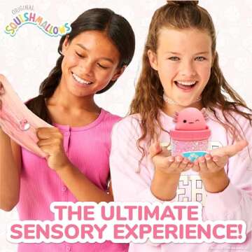 Original Squishmallows Archie The Axolotl Premium Cloud Slime, 8 oz. Fluffy Slime, Cotton Candy Scented, 3 Fun Slime Add Ins, Pre-Made Slime for Kids, Great 6 Year Old Toys, Super Soft Sludge Toy