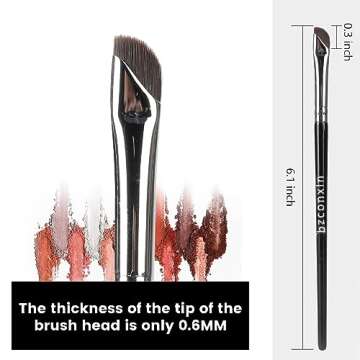 Eyeliner Brush, bzconxin Sickle Angled Eyeliner Brush Gel Eye Liner Makeup Brush for Precise Eyeliner Eyebrow Eyelid Ultra Thin with brush