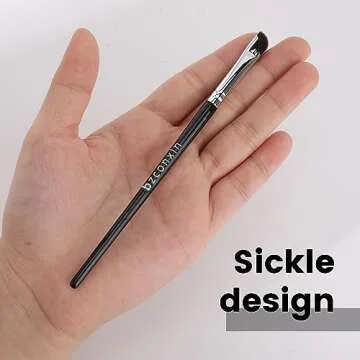 Eyeliner Brush, bzconxin Sickle Angled Eyeliner Brush Gel Eye Liner Makeup Brush for Precise Eyeliner Eyebrow Eyelid Ultra Thin with brush