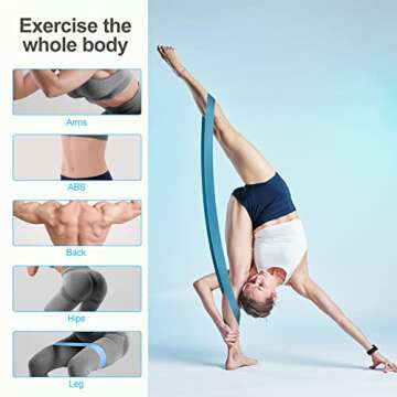 LDJRCP Resistance Band Set, 5 Latex Exercise Bands with 5 Resistance Levels, Skin Friendly Elastic Bands for Home Exercise, Physical Therapy, Strength Training, Yoga, Pilates - Blue