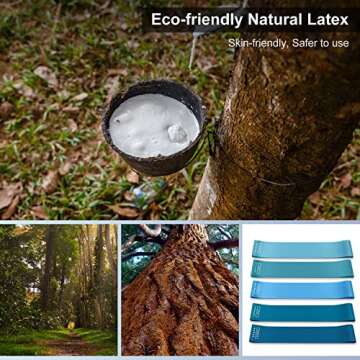 LDJRCP Resistance Band Set, 5 Latex Exercise Bands with 5 Resistance Levels, Skin Friendly Elastic Bands for Home Exercise, Physical Therapy, Strength Training, Yoga, Pilates - Blue