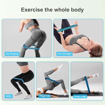 LDJRCP Resistance Band Set, 5 Latex Exercise Bands with 5 Resistance Levels, Skin Friendly Elastic Bands for Home Exercise, Physical Therapy, Strength Training, Yoga, Pilates - Blue