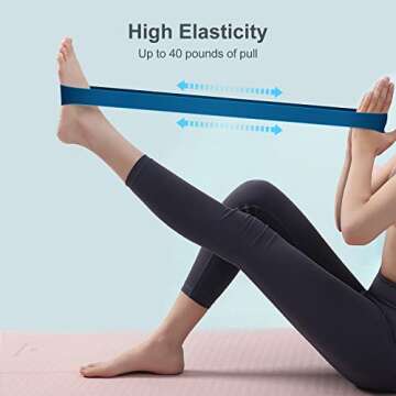 LDJRCP Resistance Band Set, 5 Latex Exercise Bands with 5 Resistance Levels, Skin Friendly Elastic Bands for Home Exercise, Physical Therapy, Strength Training, Yoga, Pilates - Blue