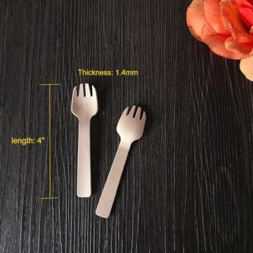 Gmark Mini Wooden Spork 100 ct Eco-Friendly Cutlery