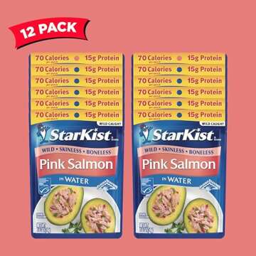 StarKist Wild Pink Salmon - Boneless, Skinless - 2.6 oz Pouch (Pack of 12)