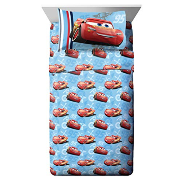 Jay Franco Disney Pixar Cars Twin Sheet Set – Vibrant, Soft, and Cheerful Bedding for Kids