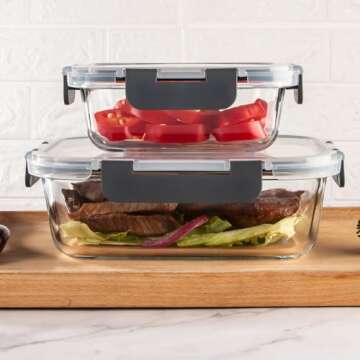 UMEIED Glass Meal Prep Containers Set - 10 Pack Essential