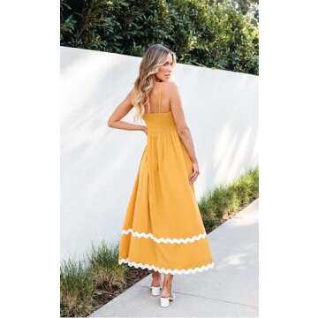 Angashion Summer Maxi Dress - Flowy Beach Sundress