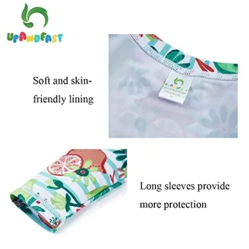 upandfast Girls Rash Guard Set Long Sleeve Two Piece Bathing Suit with UPF 50+ Sun Protection (Lemon, 8 Years)