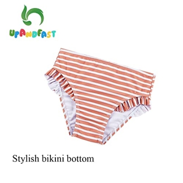 upandfast Girls Rash Guard Set Long Sleeve Two Piece Bathing Suit with UPF 50+ Sun Protection (Lemon, 8 Years)