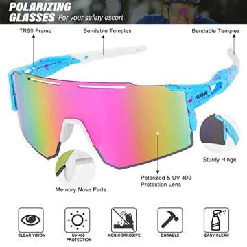 ALSUZYIOT Polarized Sunglasses for Women Men, UV400 Cycling Goggles Baseball Running Fishing Outdoor Windproof Eyewear