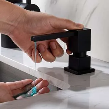 Matte Black Sink Soap Dispenser - Durable & Stylish