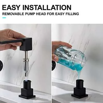 Matte Black Sink Soap Dispenser - Durable & Stylish