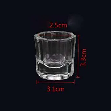 4 Pcs Mini Glass Crystal Cup Nail Art Acrylic Liquid Powder Dappen Dish Bowl Glassware Nail Art Tools